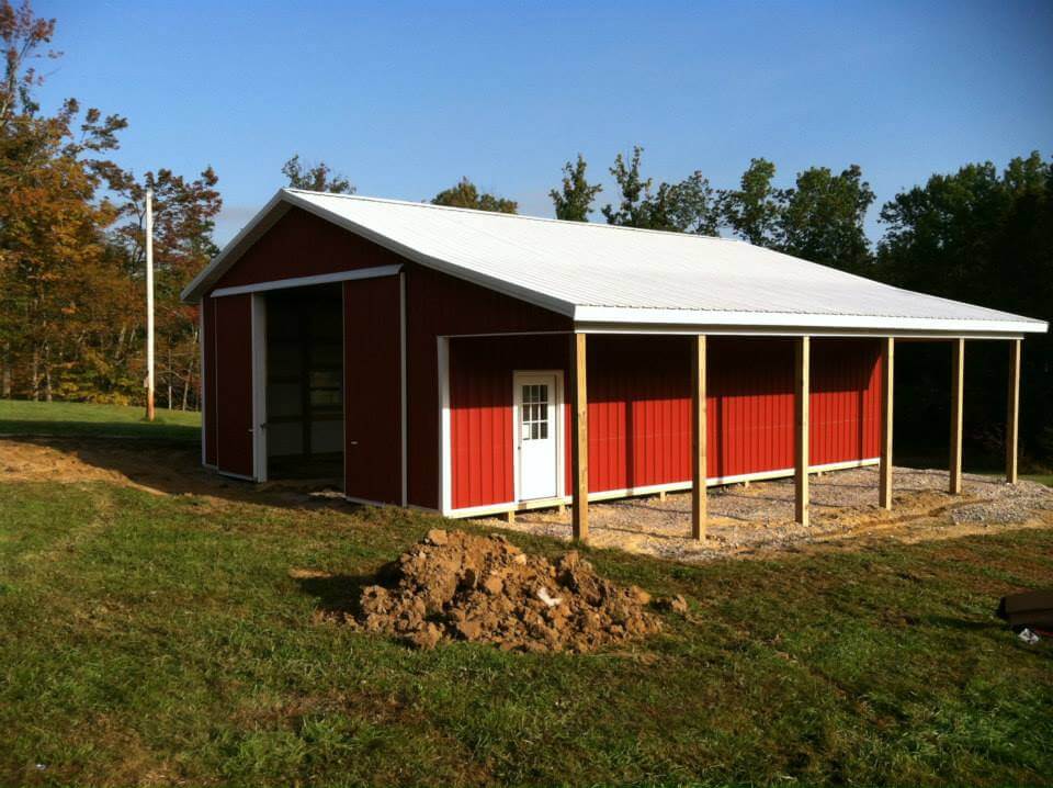 An aeriel shot of a garage built by Eastern Buildings